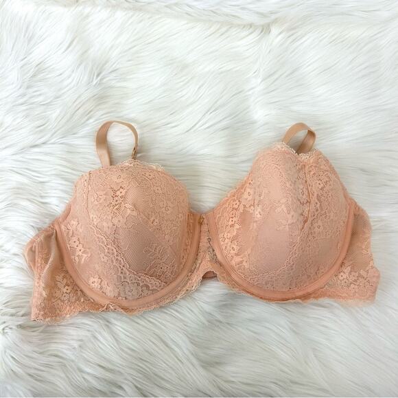 Adore Me Nude Peach Lightly Lined Lace Bra Size 42D - Picture 1 of 7